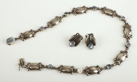Georg Jensen Moonstone Necklace & Earrings