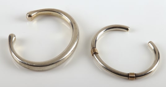 (2) Georg Jensen Sterling Cuff Bracelets