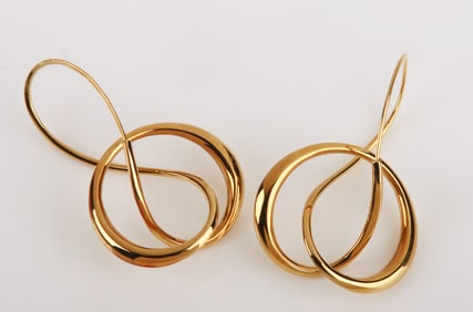 18K Yellow Gold Michael Good Double Loop Earrings