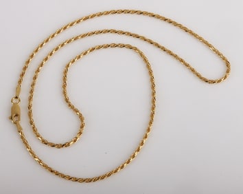 18K Yellow Gold Rope Chain
