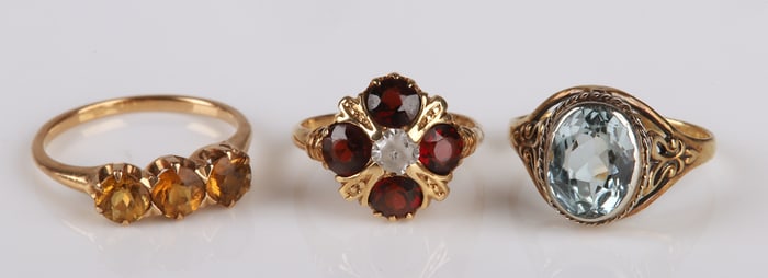 (3) 10K and 14K Ladies' Rings