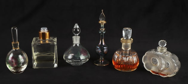 (6) Glass perfume bottles