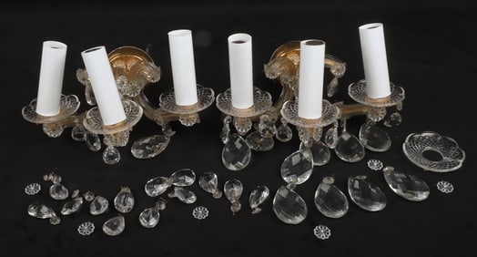 Pair of candle wall light fixtures