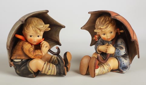 Large Hummel Umbrella Boy & Girl figures