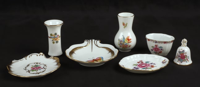 (7) Pieces of miniature Herend porcelain