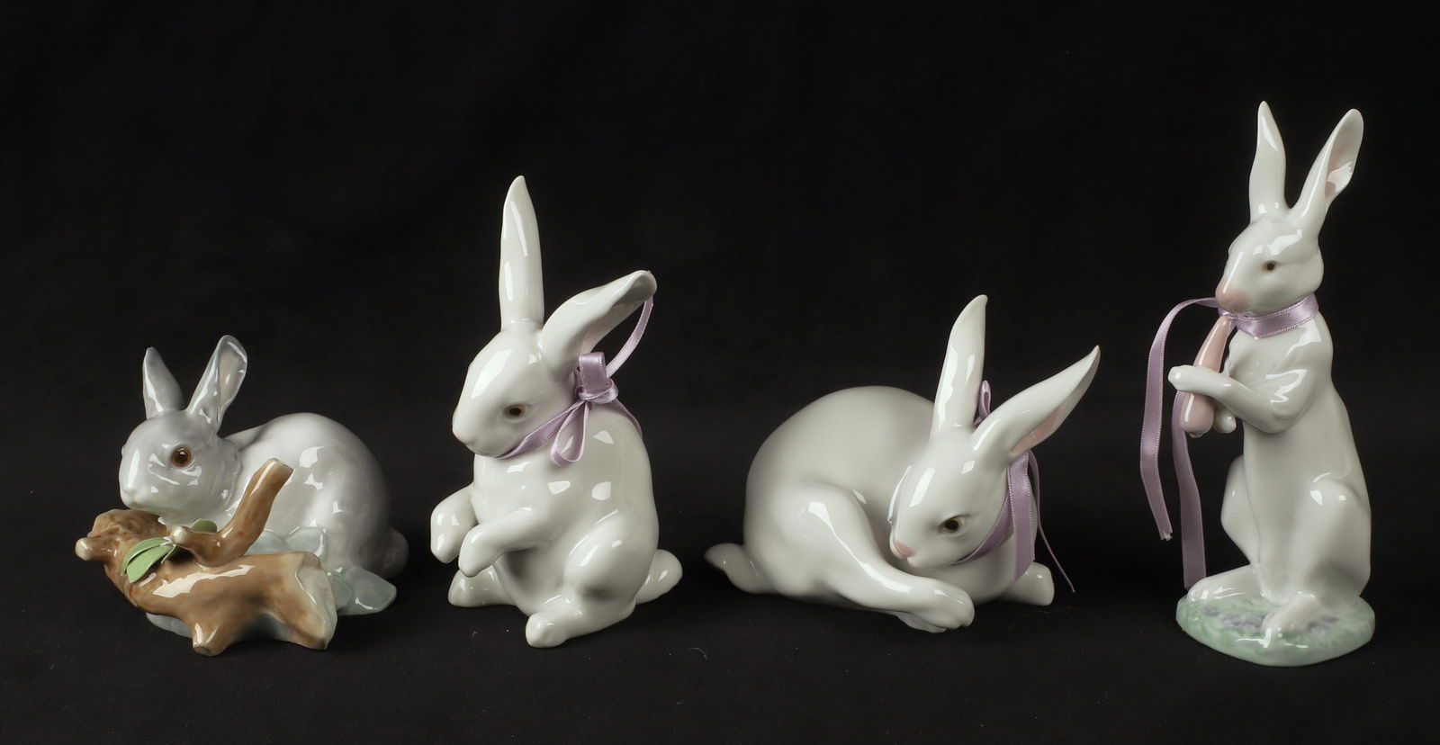 (4) Lladro bunny rabbit figures (1 of 12)