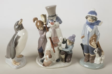 (3) Lladro winter figures