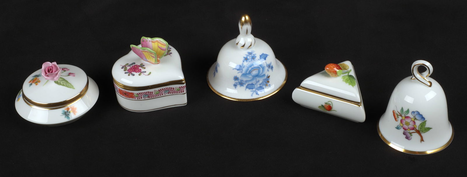 (5) Herend Porcelain Trinket Boxes and Bells (1 of 6)