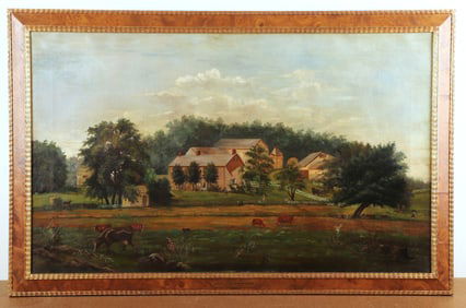 19th C Farm Landscape Painting