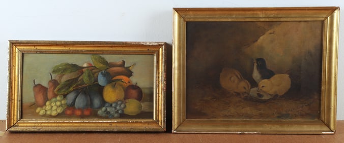 (2) Framed 19th C Paintings