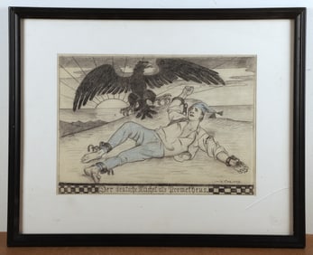 Vintage German Illustration Drawing