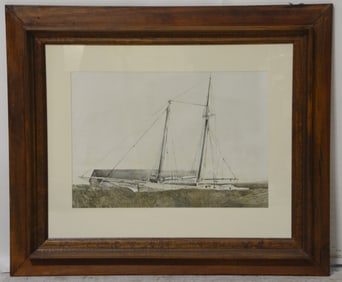 Andrew Wyeth Framed Collotype "The Slip"
