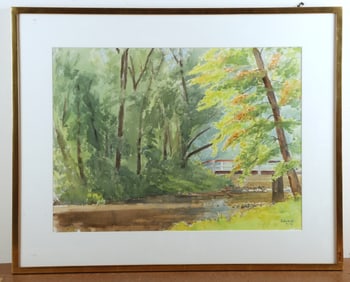 1978 Impressionist Landscape Watercolor Painting