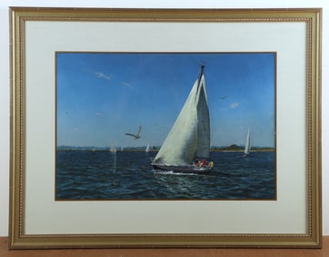Marine Painting of a Sailboat