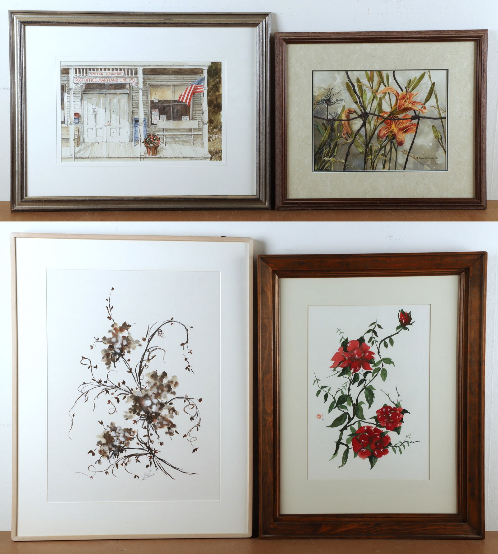 (4) Framed Watercolor Paintings (1 of 13)