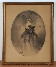 Louis Icart etching "December"