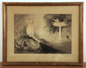 Louis Icart etching "Wistfulness"