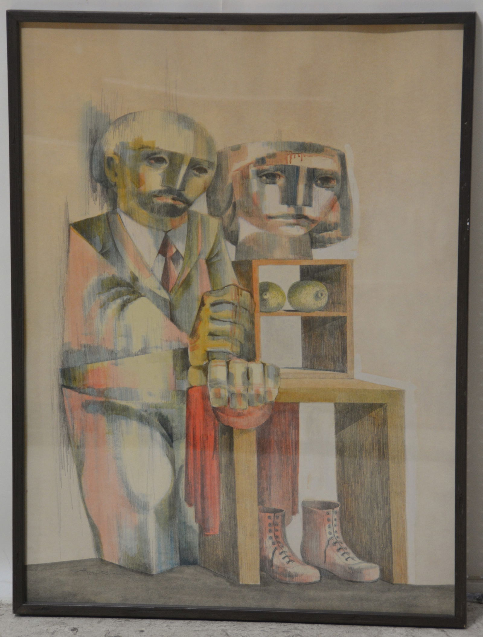 Jorge Dumas Cubist Painting of a Man and Woman (1 of 5)