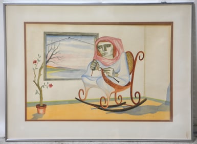Jorge Dumas Cubist Painting of a Woman