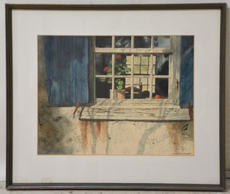 Mildred Sands Kratz Watercolor "Country Window