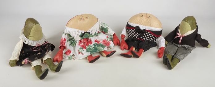 (4) Judy Wachlin Anthropomorphic animal dolls