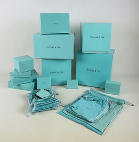Large Lot of empty Tiffany boxes & storage bags