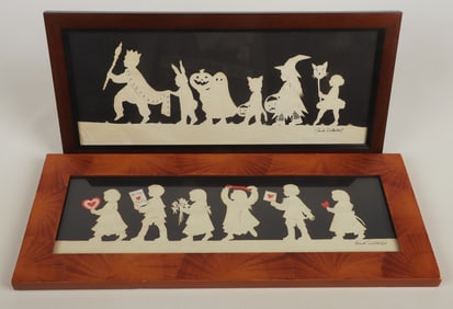 (2) Pamela Dalton Scherenschnitte Silhouettes