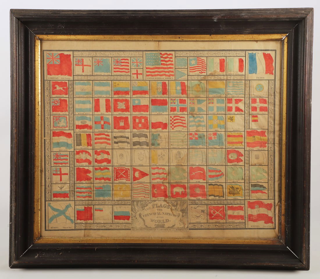 An 1837 Phila. print of flags of the world (1 of 5)