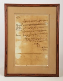 A framed early tavern inventory, 1856