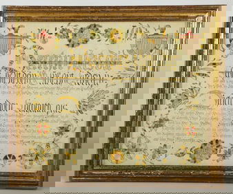 1813 Ink and Watercolor Fraktur