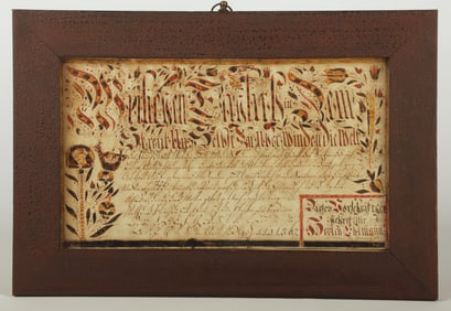 1817 Ink and Watercolor Fraktur