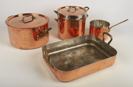 (4) Pieces Williams Sonoma Copper Cookware