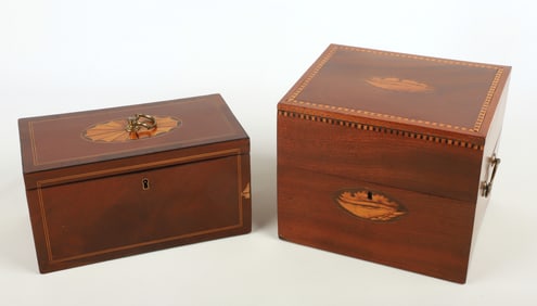 Inlaid Georgian Tea Caddy and Decanter Box