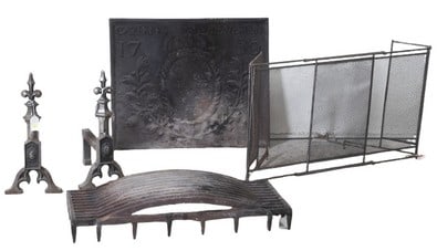 (4) Piece fireplace set