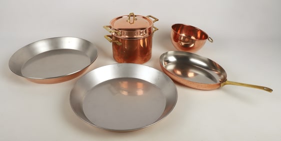 A Collection of Paul Revere Copper Cookware