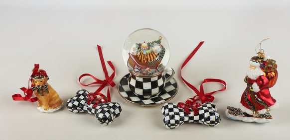 Mackenzie Childs Christmas Ornaments and Mug