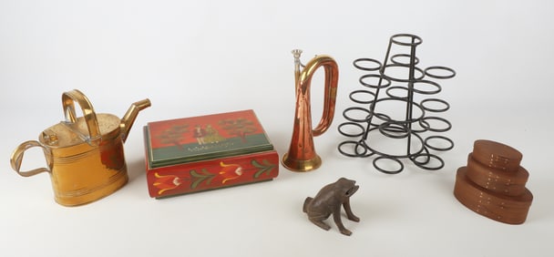 Folk Painted Box and Assorted Decor
