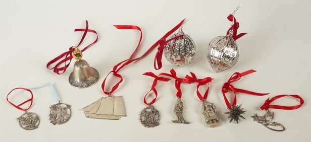 (12) Sterling Ornaments