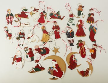 (26) Hand Painted Beryl Miller Wood Ornaments