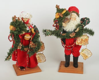 (2) Lynn Haney Mr & Mrs Gingerbread figures