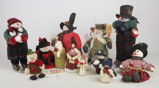 (12) Plush snowman figures