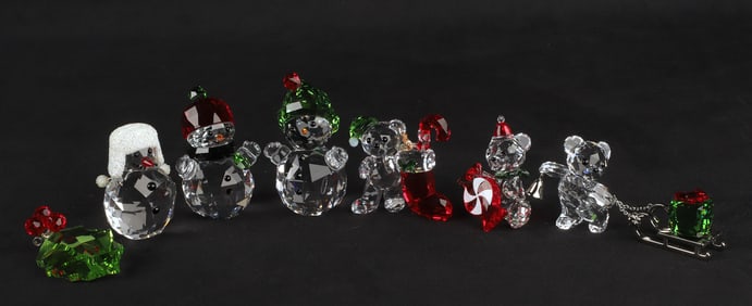 (6) Swarovski crystal Christmas figures
