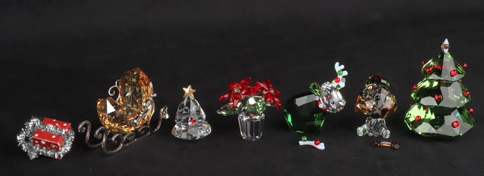 (7) Swarovski crystal Christmas figures