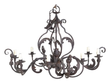 French style scrolled metal chandelier