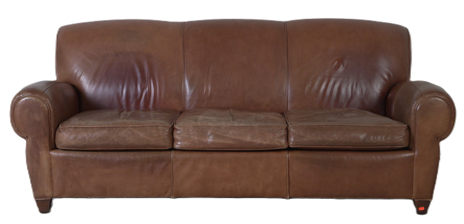 Pottery Barn brown leather sofa (1 of 6)