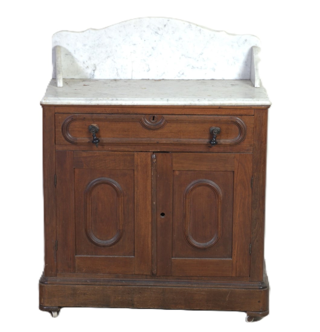 Victorian carved marbletop washstand (1 of 4)