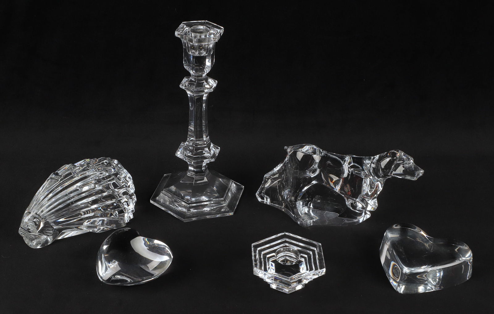 (6) Baccarat Crystal Figures, Weights and Candlestick (1 of 7)