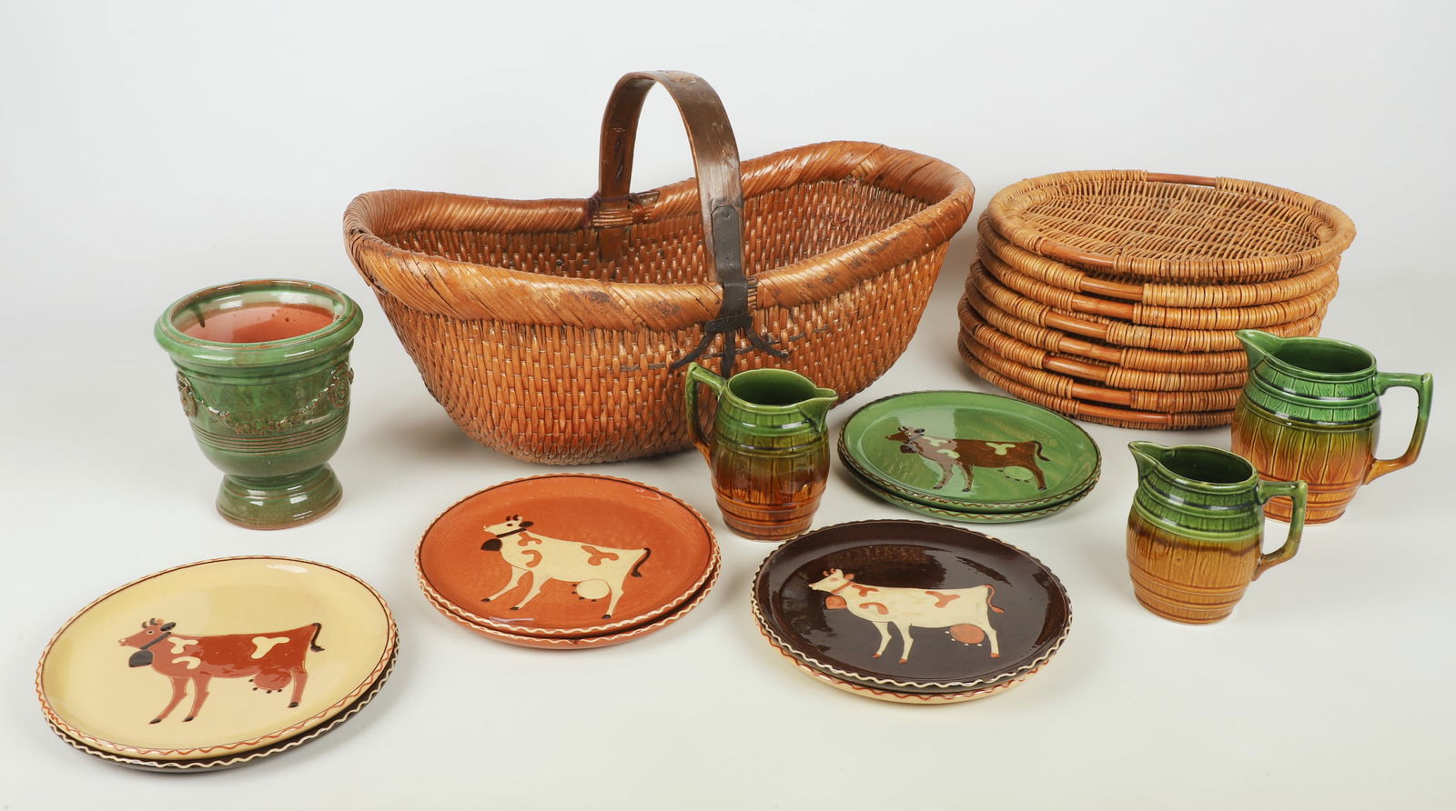 (8) Poterie d'Evires Cow Decorated Plates (1 of 10)