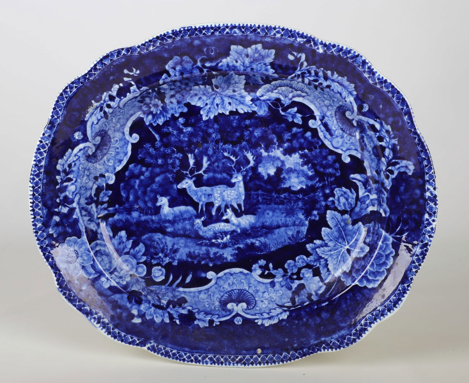 Adams flow blue platter with deer (1 of 6)