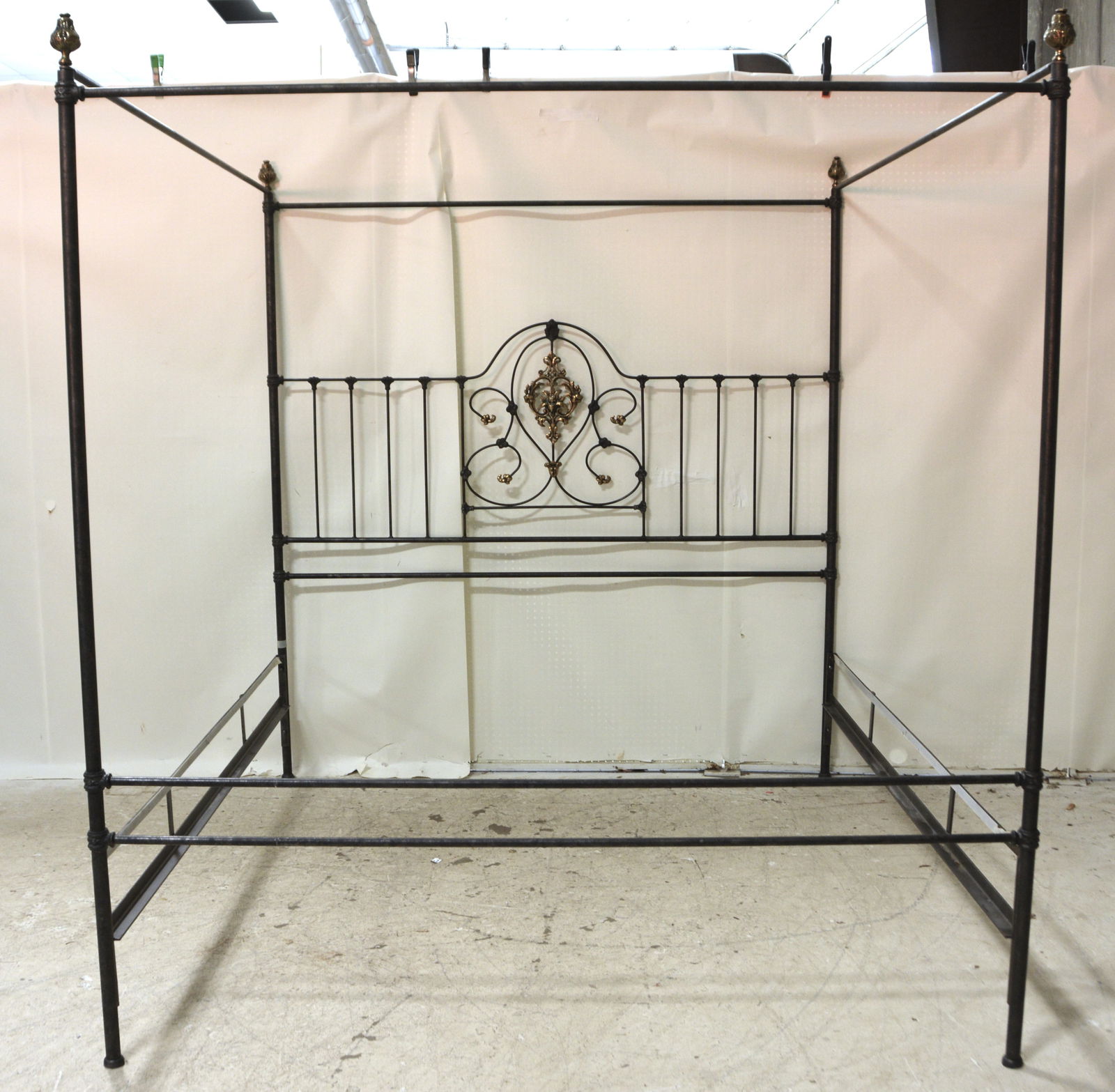 Iron King size canopy bed (1 of 4)